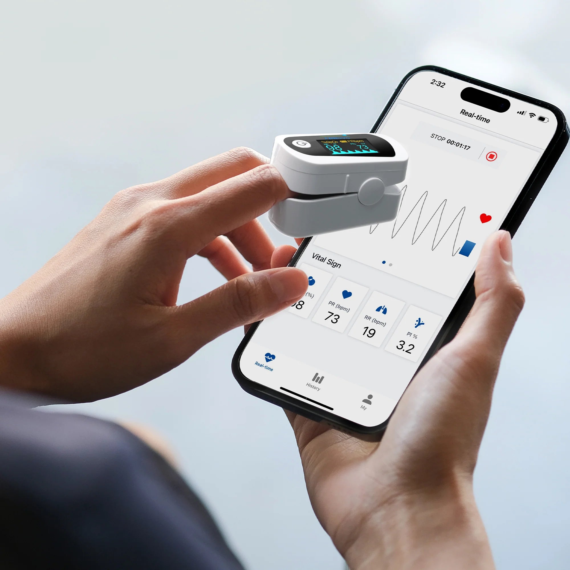 Innovo iP900BP-B Bluetooth Fingertip Pulse Oximeter